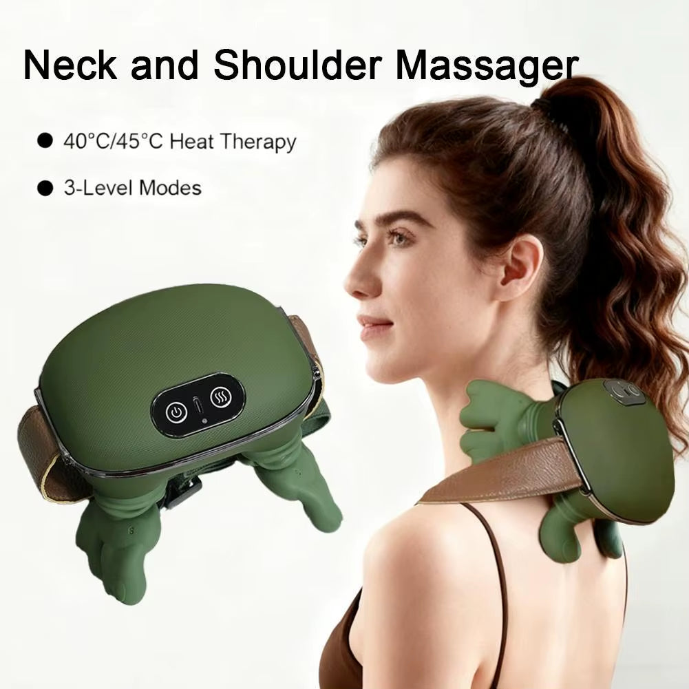 1Pcs Electric Neck and Shoulder Muscle Massager Wireless Masajeador and Shoulder Back Massage Shawl Body Relax Kneading Nec E5N7